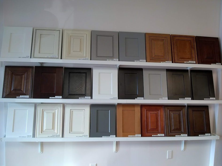 Wall of cabinet door styles and finishes